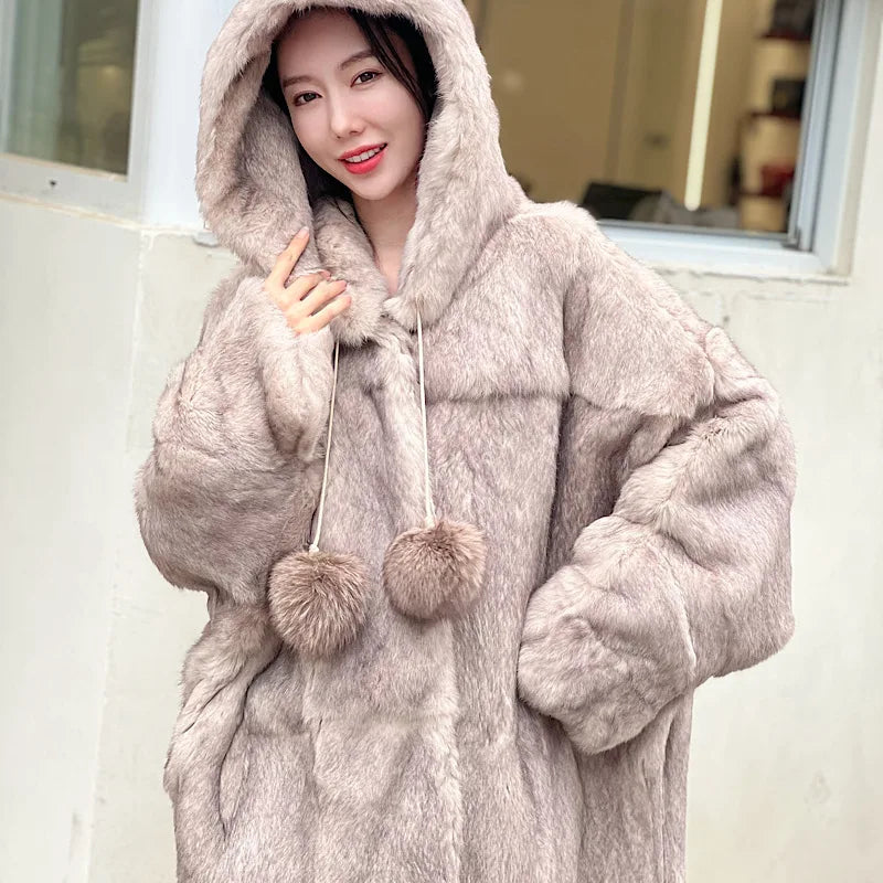 Ultra Soft Cozy Faux Fur Hooded Coat on Luulla