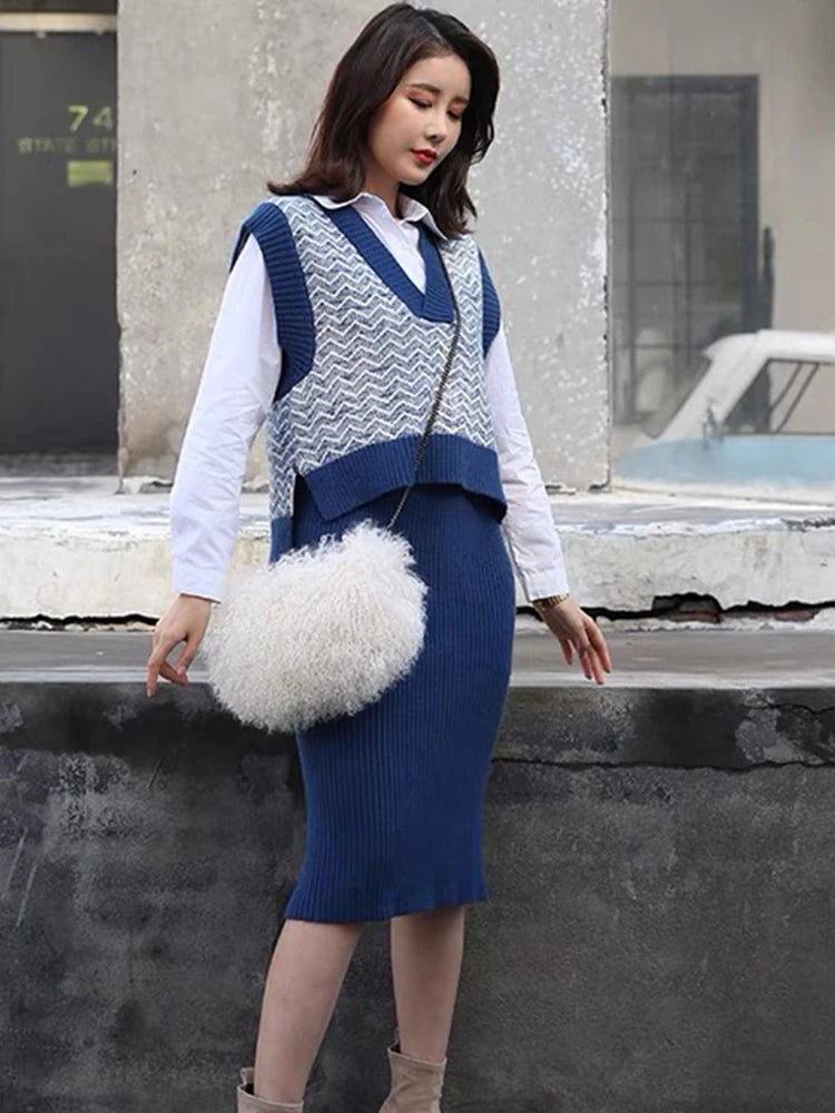Vest and skirt outfit on sale