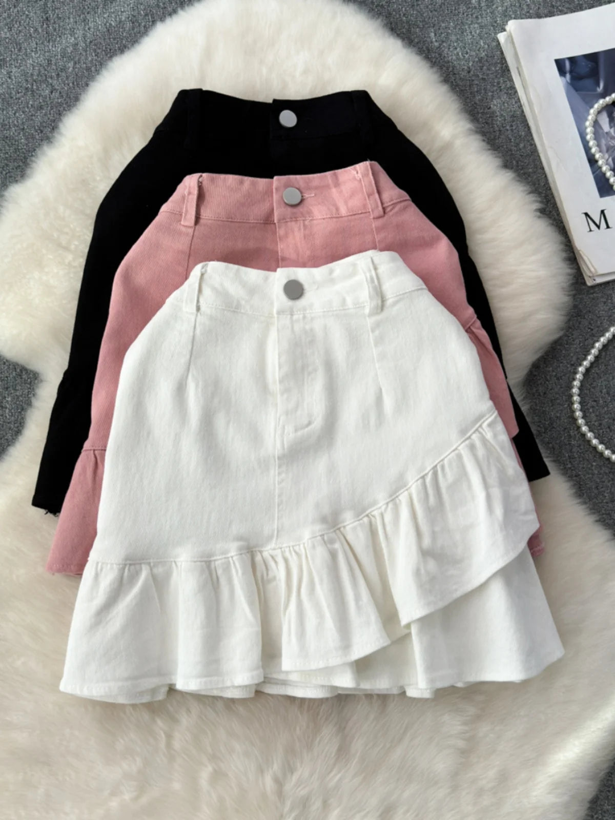 Ruffle button skirt cheap