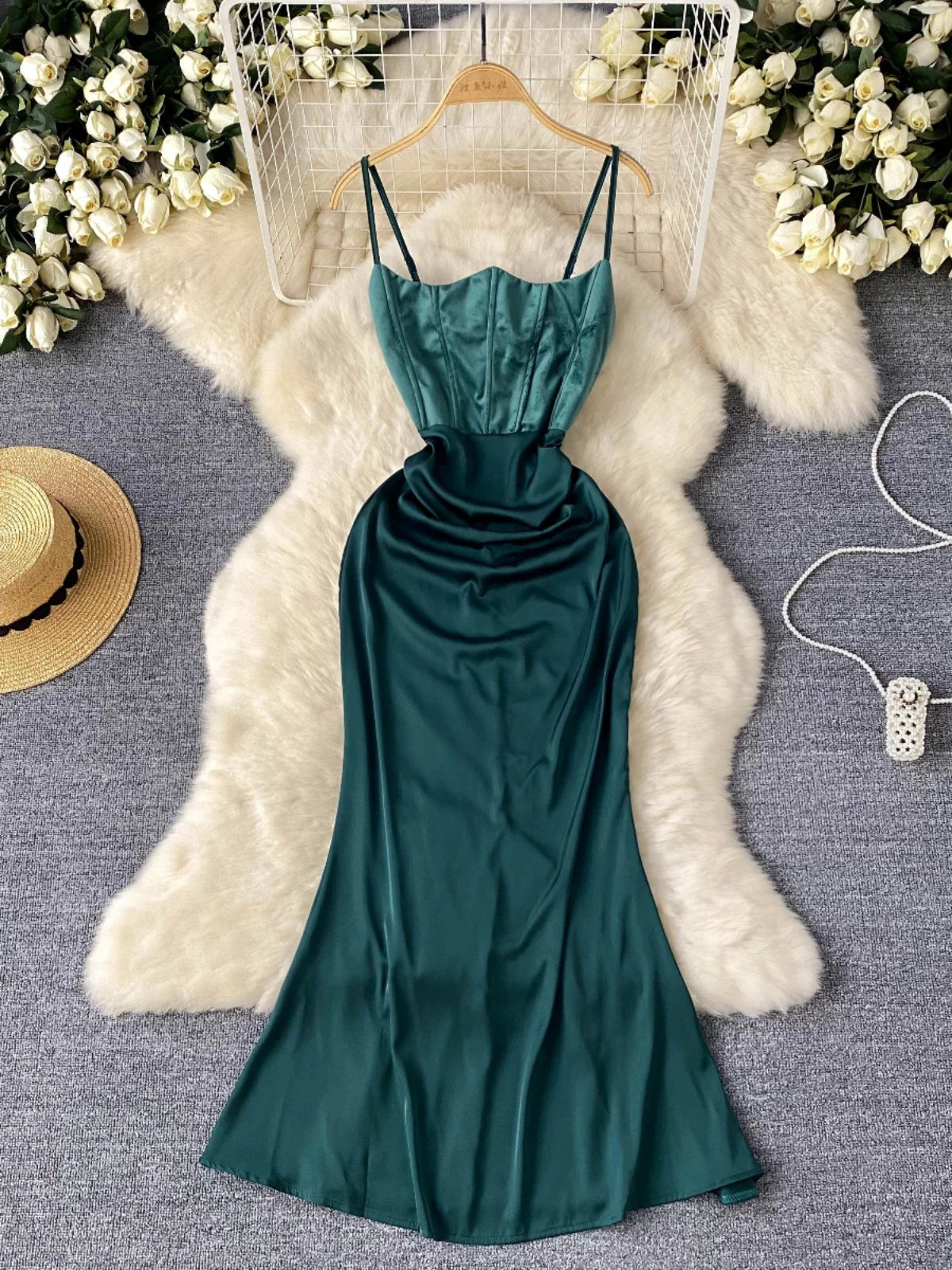 corset satin slip dress 7483 Satin Corset Dress