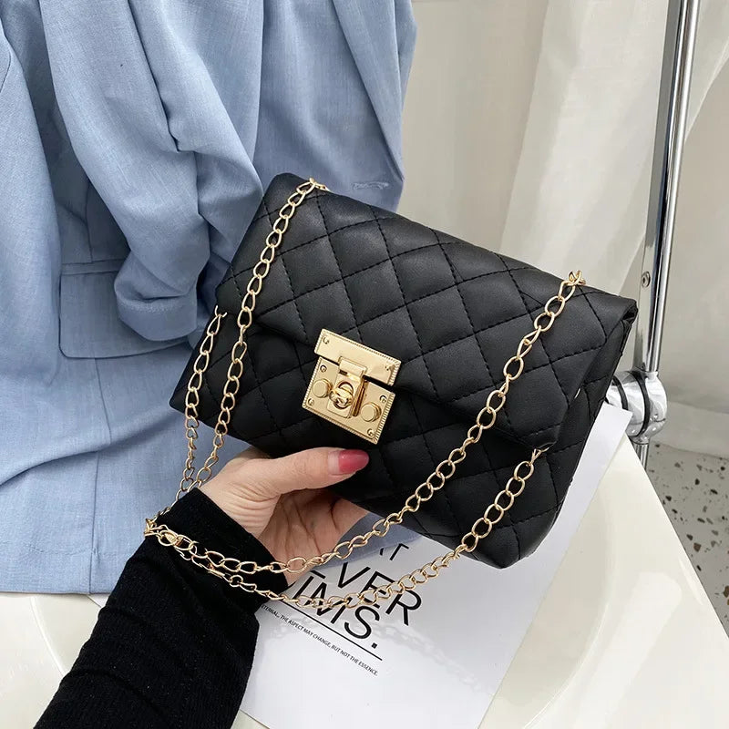 Cheap black purse with gold chain strap shop