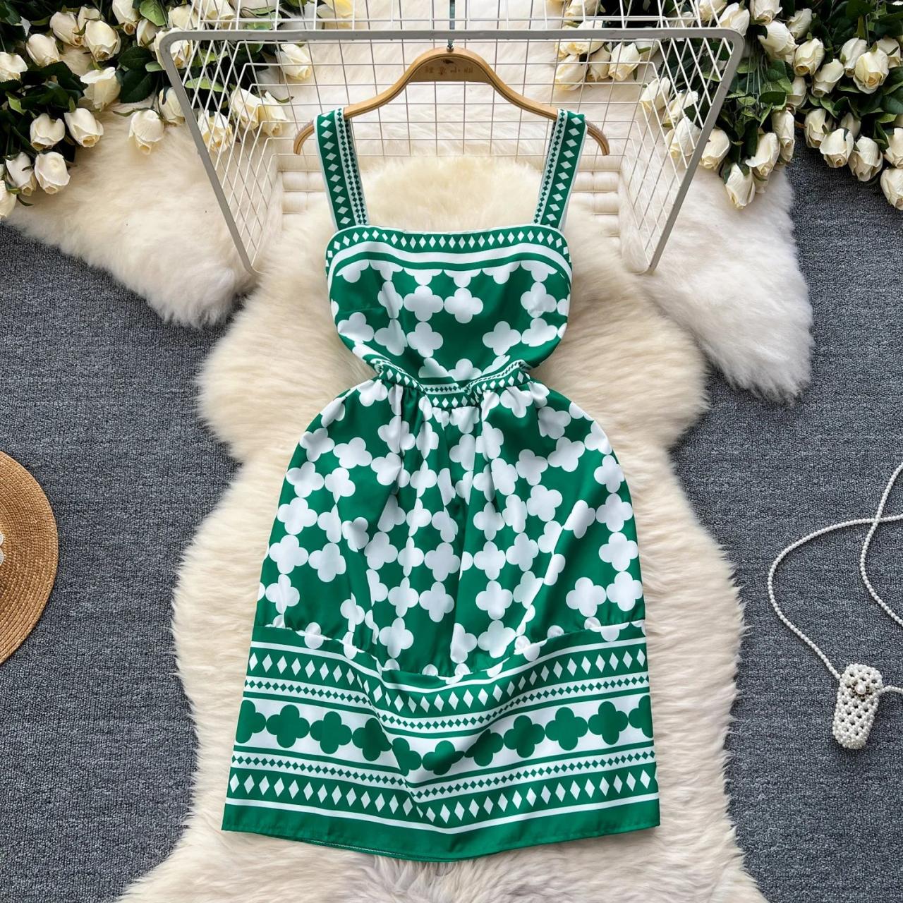 green and white geometric dress Geometric Print Shirt Dress | Best Online Women's Boutique