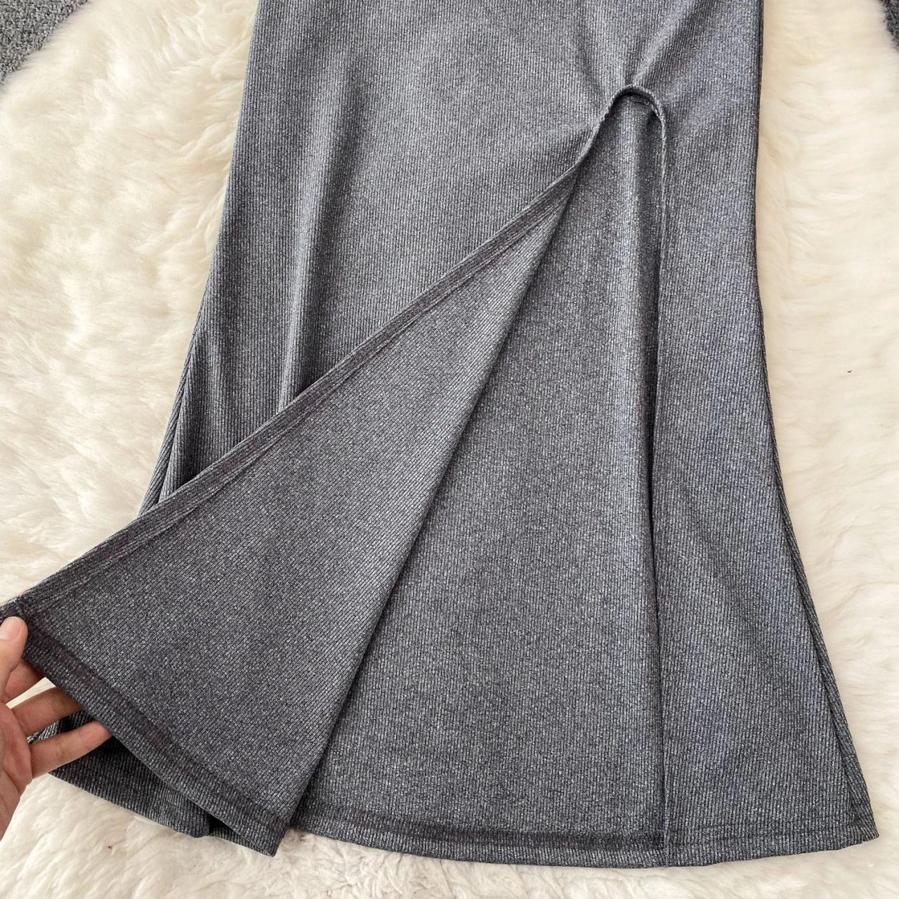 Elegant Gray Spaghetti Strap Maxi Dress on Luulla