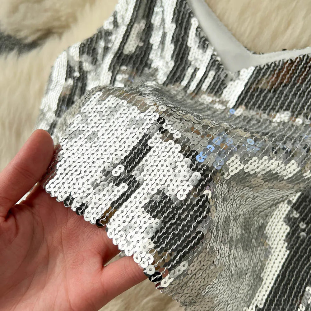 Sequin Fringe Two-Piece Evening Set main image 0