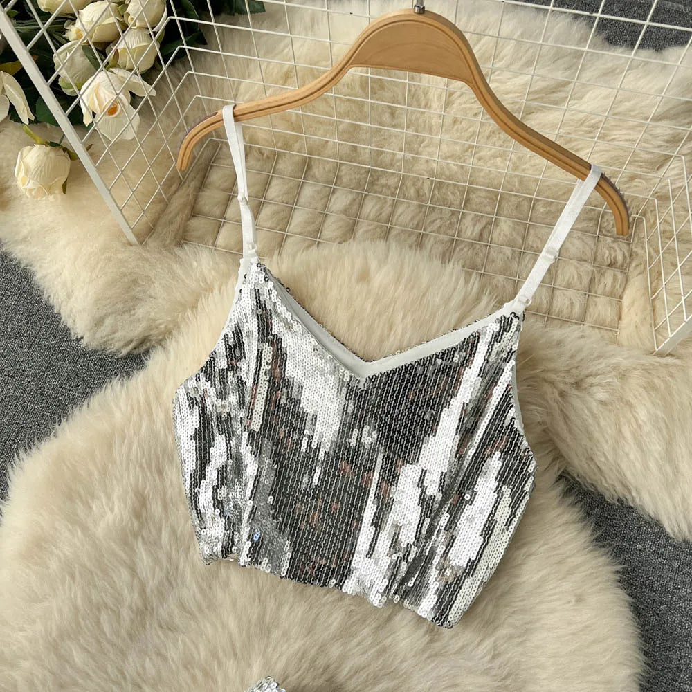 Sequin Fringe Two-Piece Party Set main image 0
