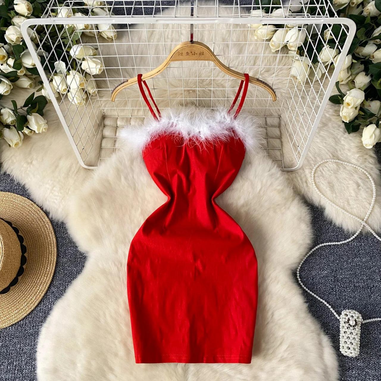 Fur bodycon dress shop