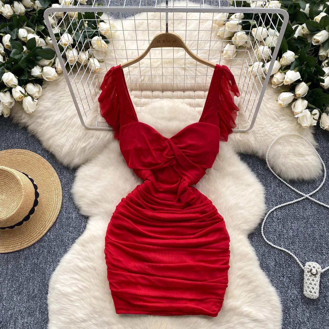 open lace back dress Shop Red Off-Shoulder Side Ruched Mini Dress - for Women | OUTZIDR