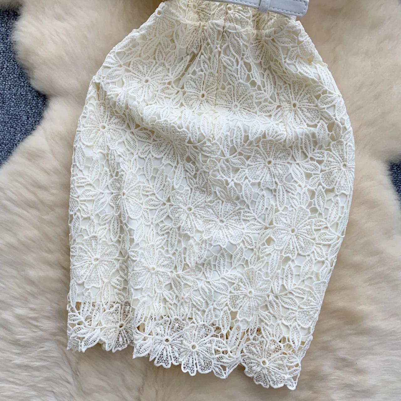 white dress floor length Floral Lace Off-Shoulder Maxi Dress for Women