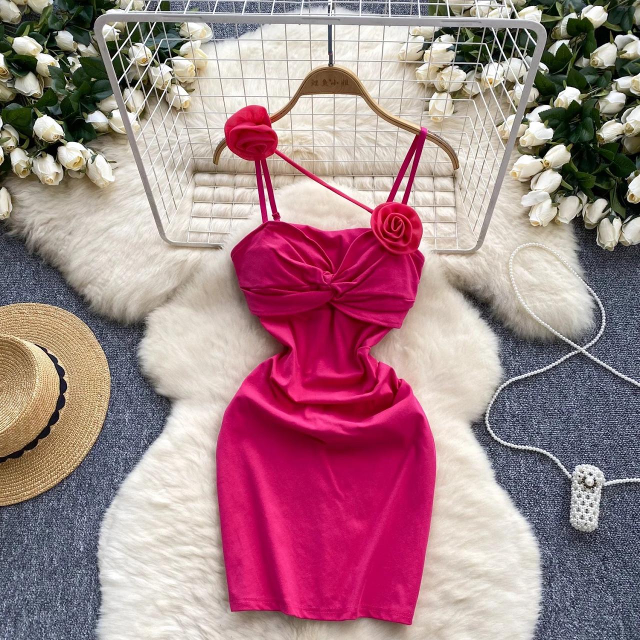 pink velvet bodycon dress Pink Velvet Bodycon Dress With Rosettes