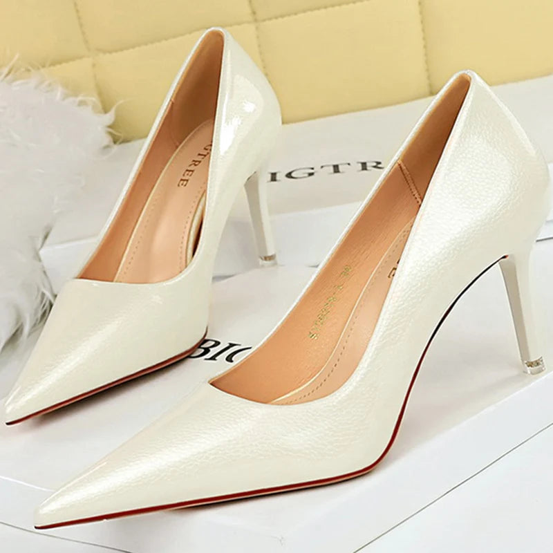 Red Pointed Toe High Heel Pumps