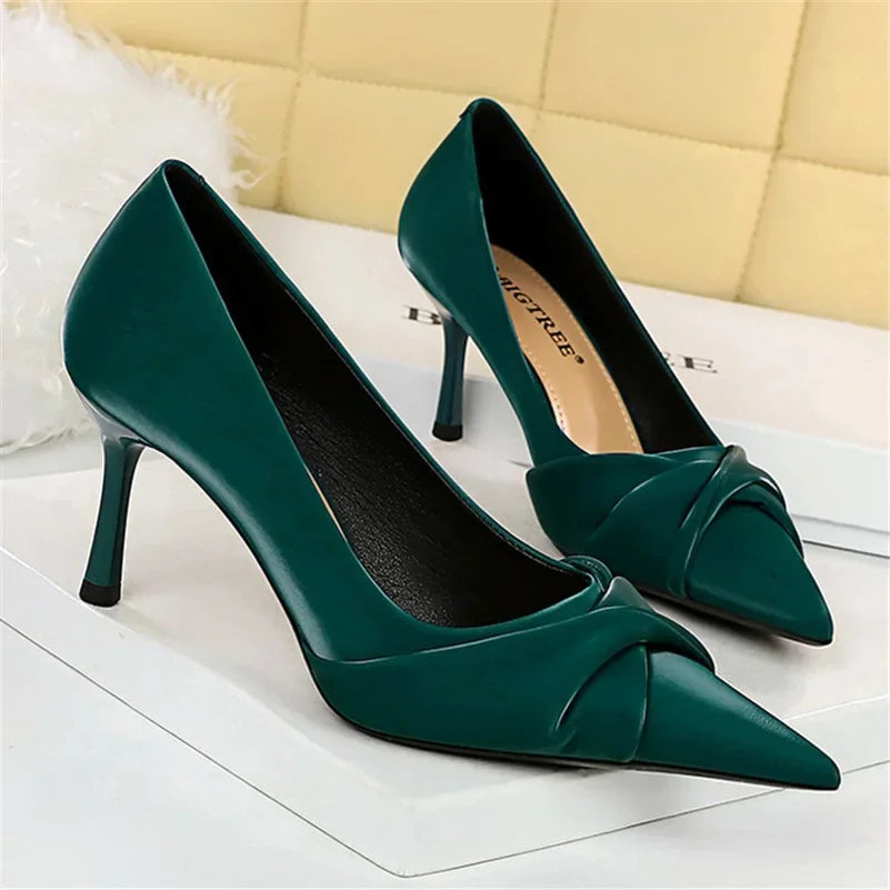 Elegant Teal Pointed toe High Heels Stilettos on Luulla