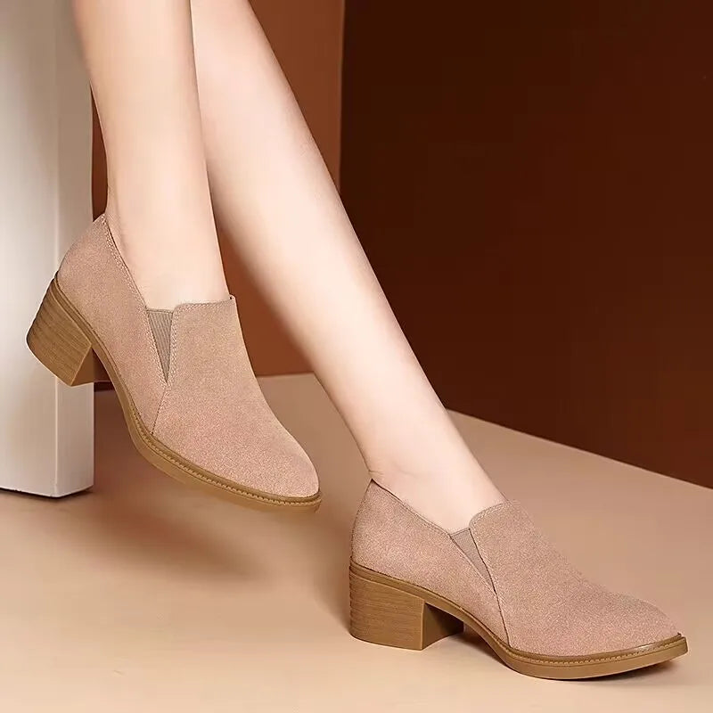 Stylish Beige Slip-On Shoes Sopiago Girls Sneakers Comfortable Breathable Stretch Canvas  main image 3