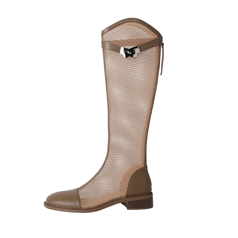 LAVINIA Mesh Knee High Casual Boots main image 0