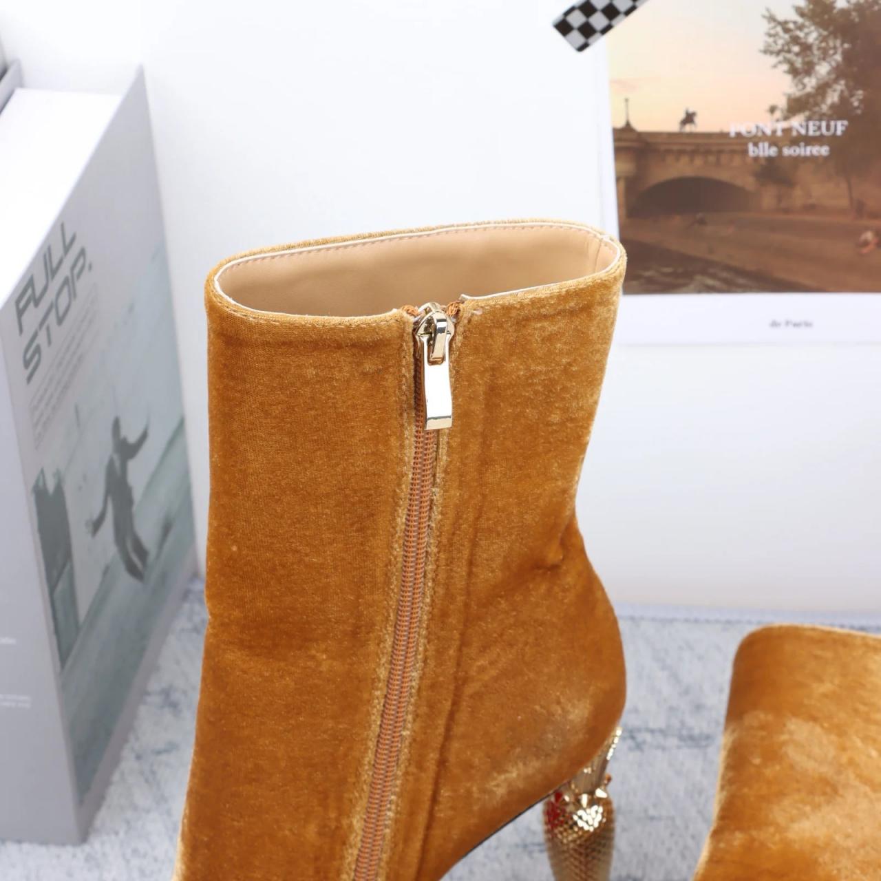 Royal Blue Velvet High Heel Ankle Boots on Luulla