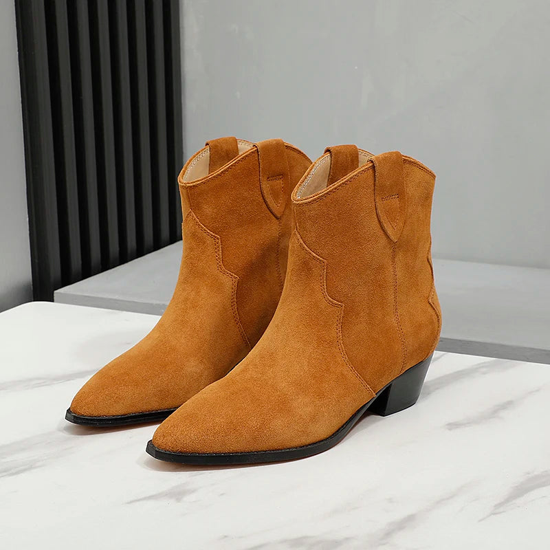 Womens Stylish Tan Suede Ankle Boots on Luulla display picture 2