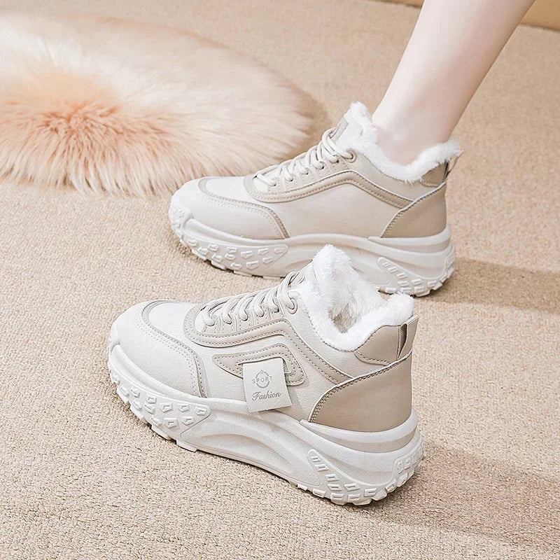 Womens Winter Fur Lined High Top Sneakers E on Luulla