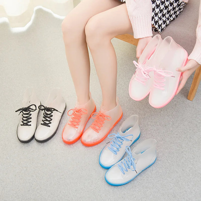Colorful Waterproof Jelly Shoes For Women on Luulla