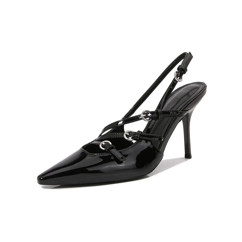 strappy high heel pumps