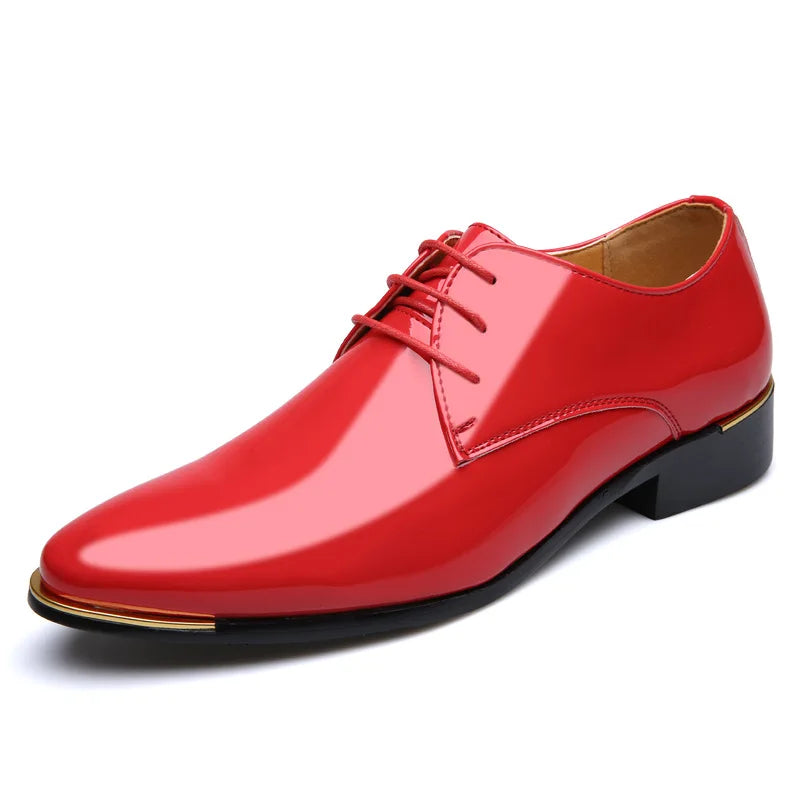 Stylish Red Patent Leather Mens Dress Shoes on Luulla