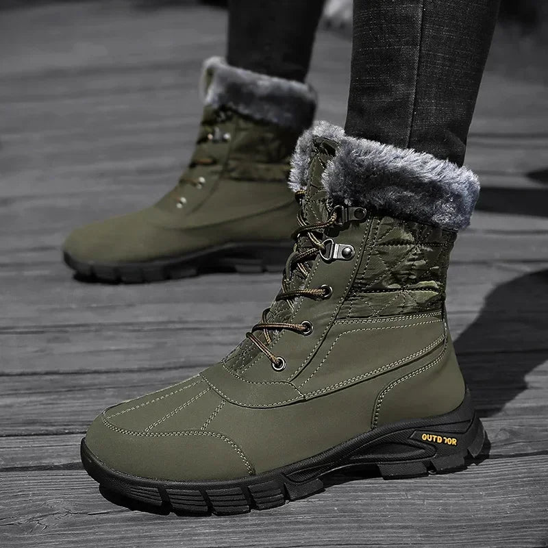 Mens waterproof fur lined boots on sale