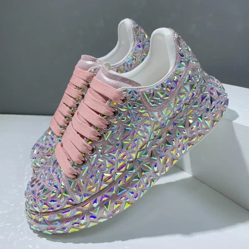 Holographic Sneakers With Pink Laces For Women on Luulla