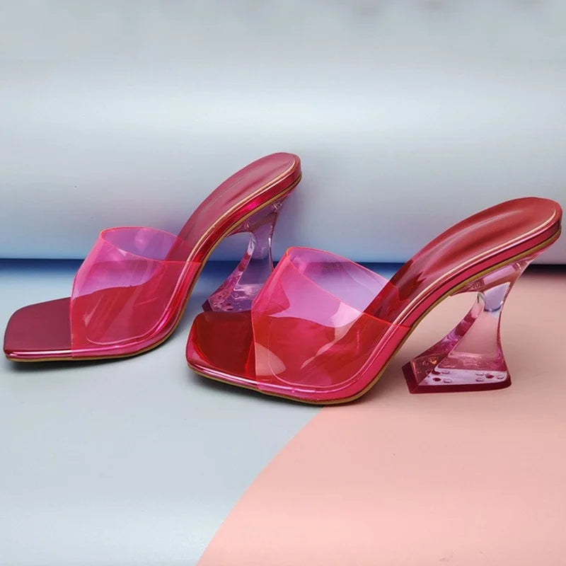 Transparent slide heels cheap