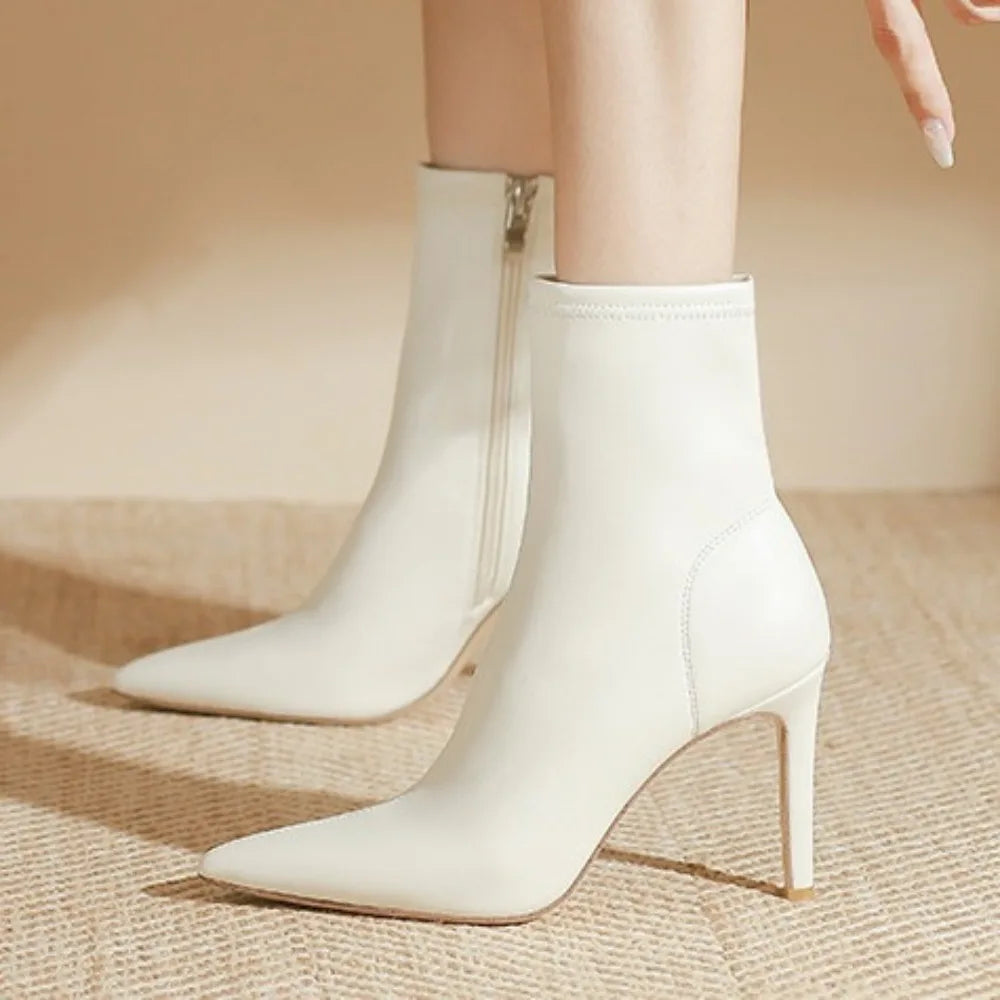 White vegan leather boots on sale