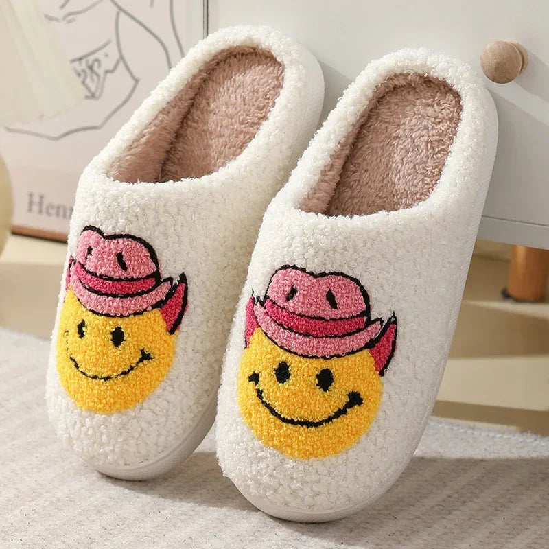 Cozy Fleece Eye Design Non-slip Indoor Slippers on Luulla