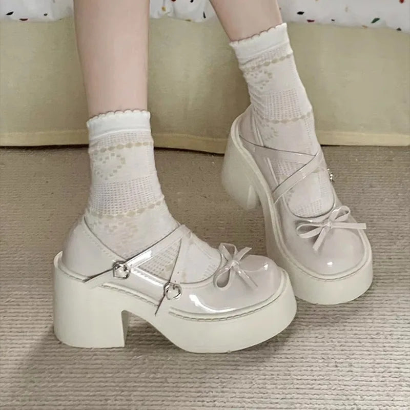 20AW Y'SPINK FMS LEATHER MARY JANE 白 20AW Y'SPINK FMS LEATHER MARY JANE 白