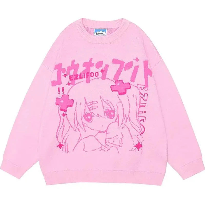 Pink anime sweatshirt online