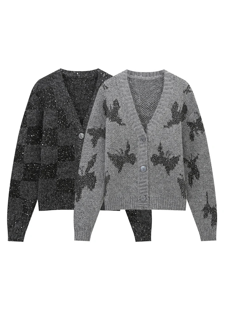 Sequin Cardigan Cozy Knit Cardigan Cozy Knitted Cardigan With