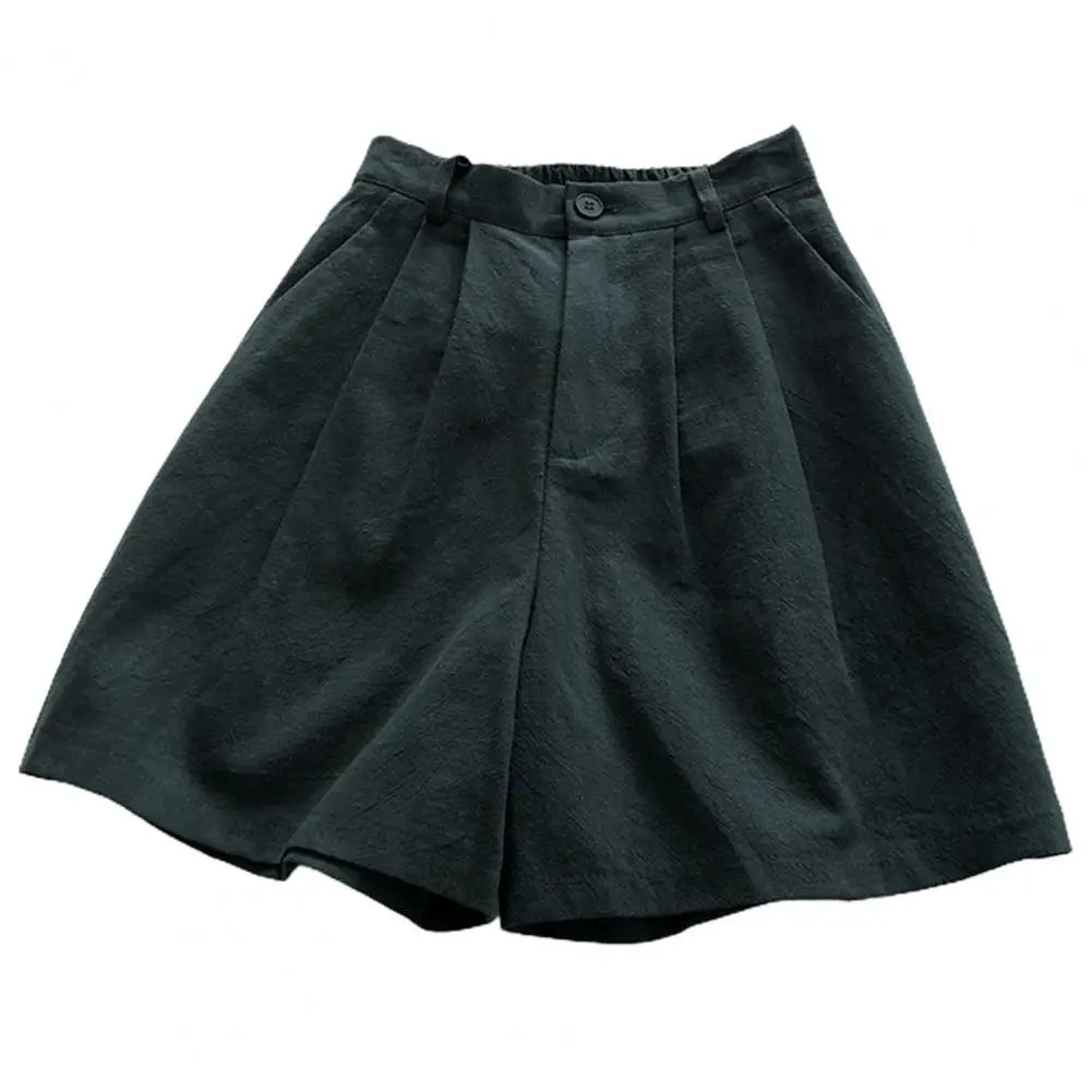 HYFVE High Waist Pleated Linen Shorts