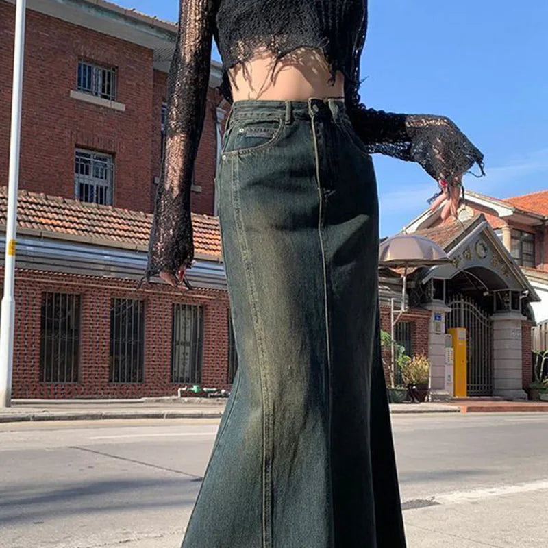 HIGH RISE FLARED MAXI SKIRT main image 0
