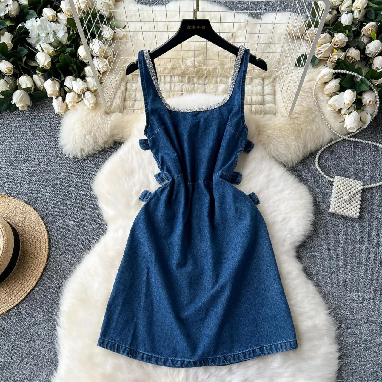 tie back denim dress Sea Level Denim Surf Tie Back Sundress, Denim / S