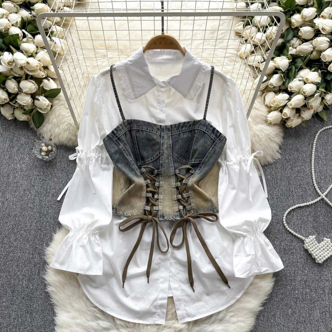 corset over dress shirt I wanna try the corset over a shirt for a date, does it looks good? or not?  : r/OUTFITS