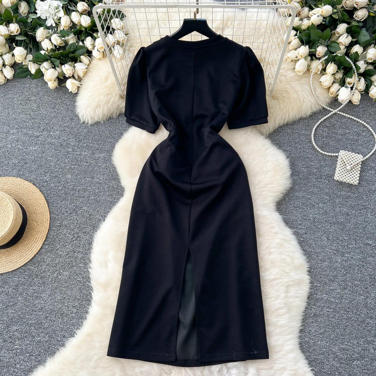 Black Dress With Denim Vest And Belt on Luulla