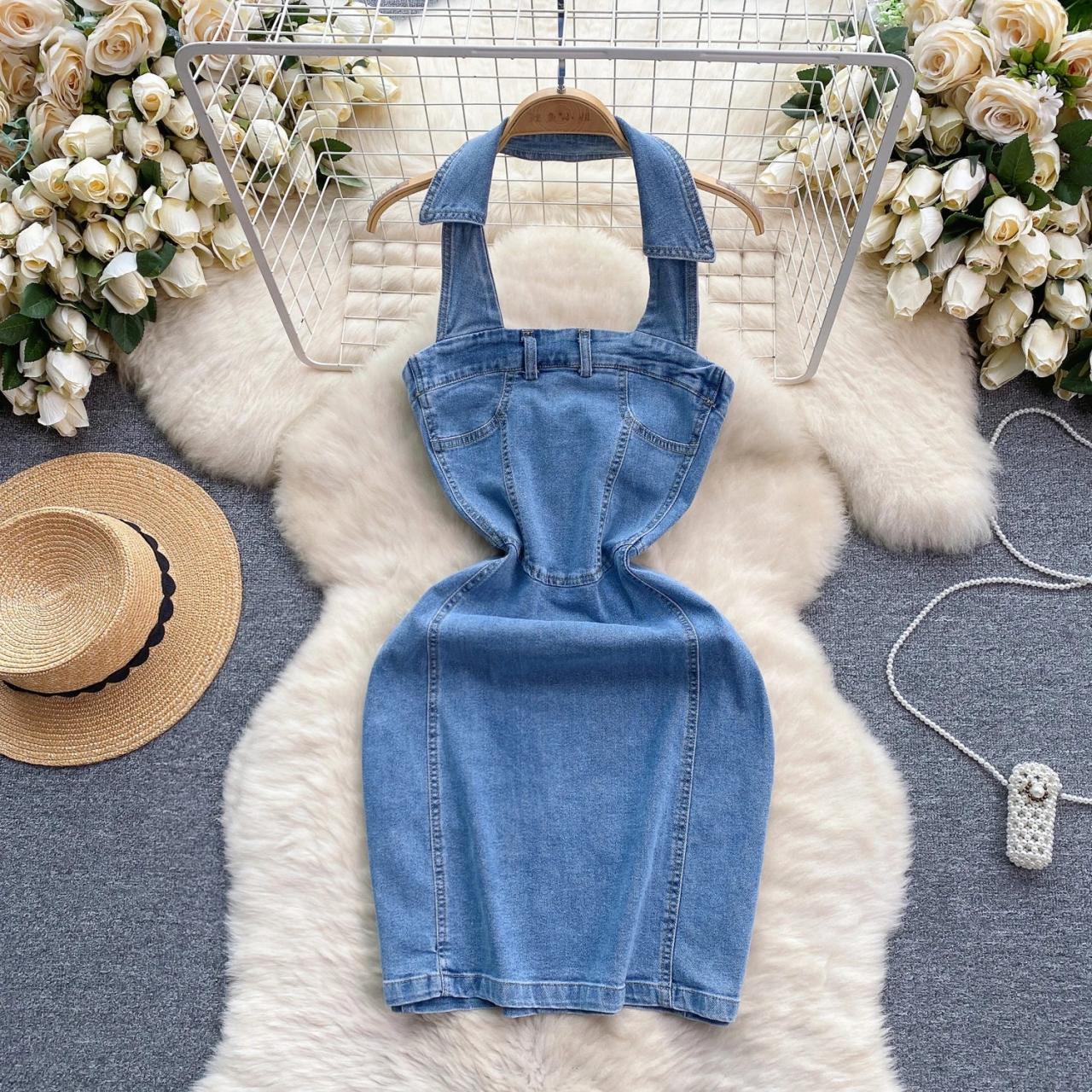 sachin and babi light blue dress halter dresses for summer sold on Temu United States