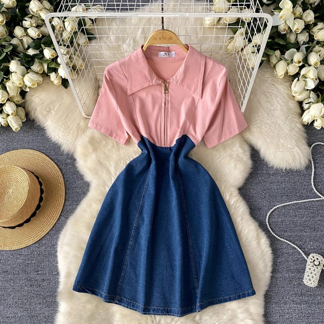 front zip shirt dress The Tommie Cap-Sleeve Smocked Front-Zip Shirt Dres