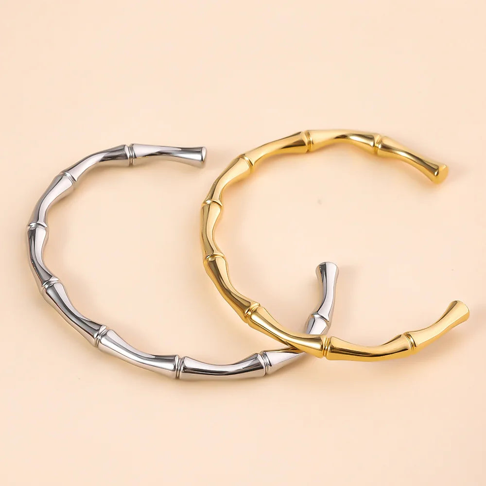 ＊Silver 925 Bamboo Bangle Gold Vintage Gold Bangle Silver Bamboo Bangle Vintage Gold Bamboo Pattern