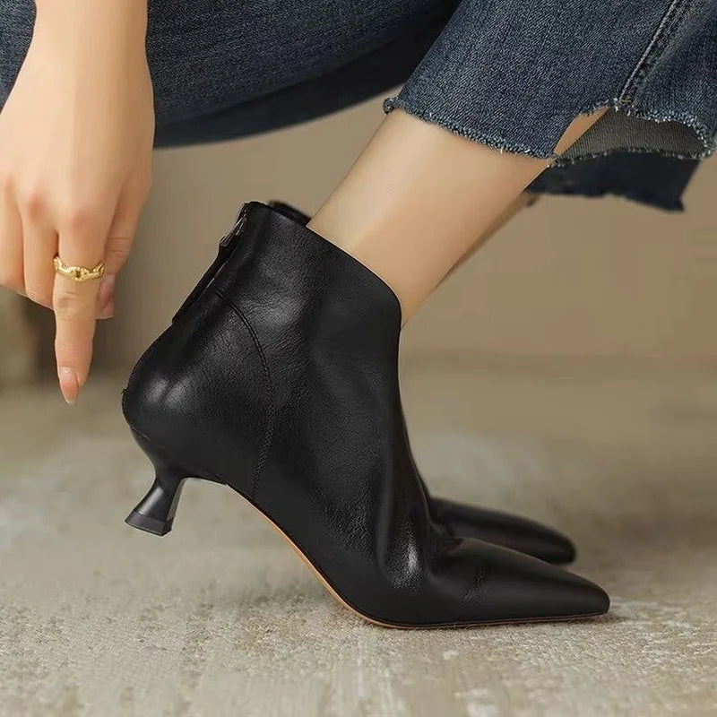 black leather dress boots kitten heel The Twiggy Cut Out Mini Dress main image 0