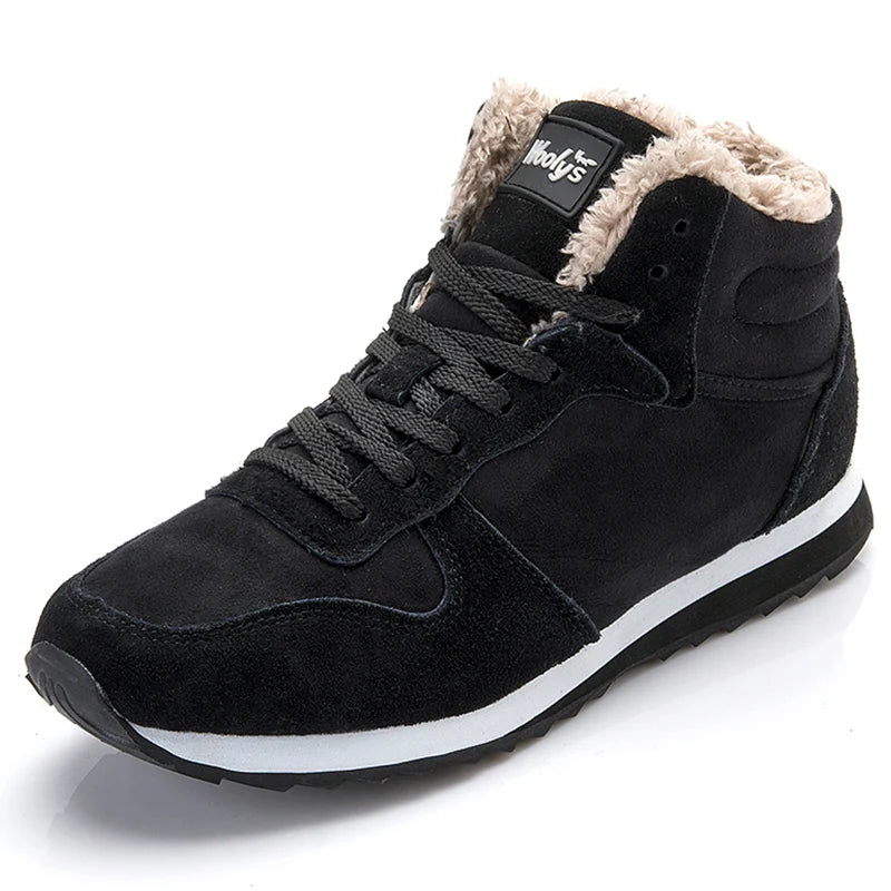 Faux Fur Lined Sherpa Lined High Top Sneakers Sueded Faux-Fur