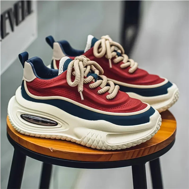 Stylish Red Athletic Sneakers Solid Crimson Red Women main image 4