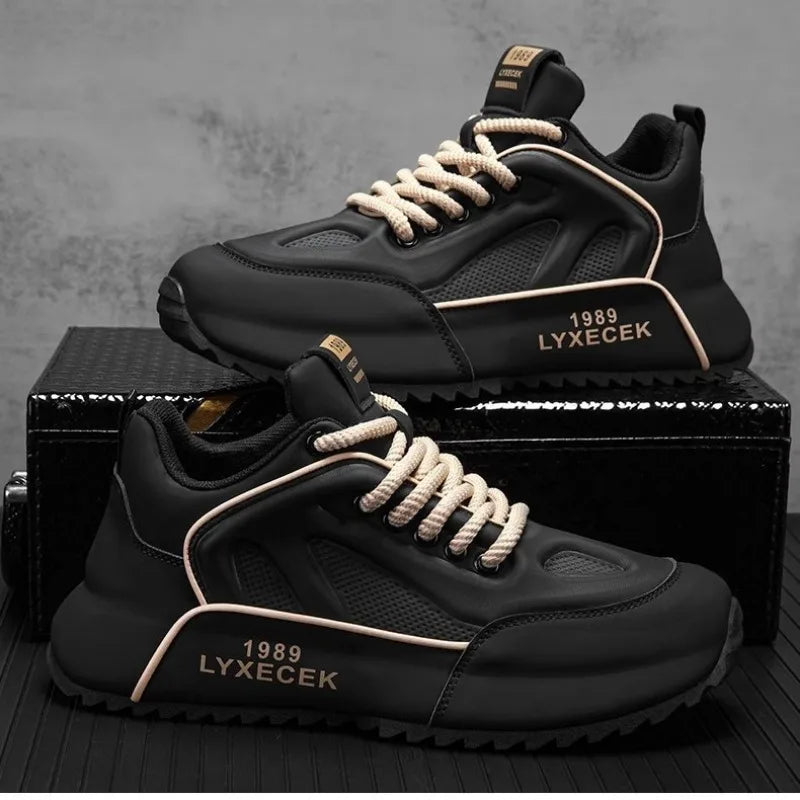 Mens Black Sneakers With Cushioned Sole And Laces on Luulla