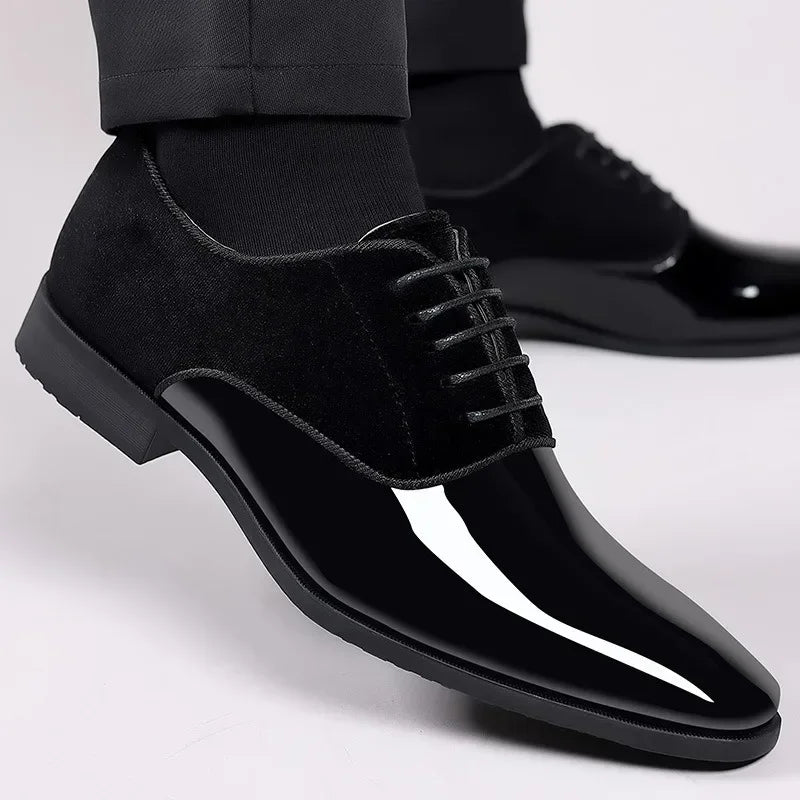 Mens Glossy Leather Formal Dress Oxford Shoes on Luulla