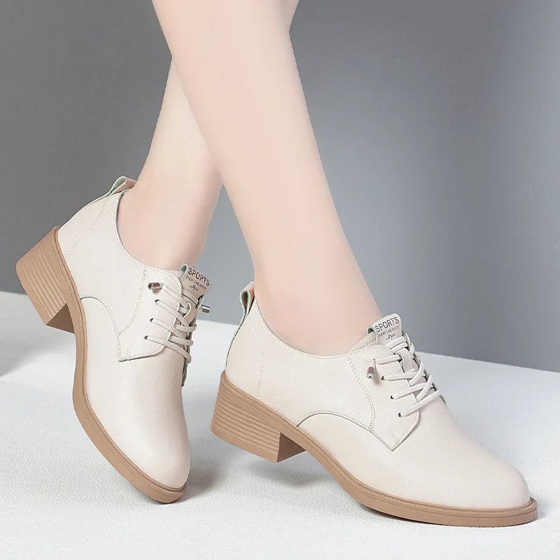 low heel casual dress shoes for women Womens Casual Lace-up Low Heel Shoes