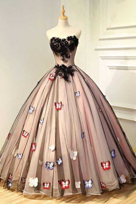 Strapless prom dress dream princess dress quinceanera dress,Custom Made