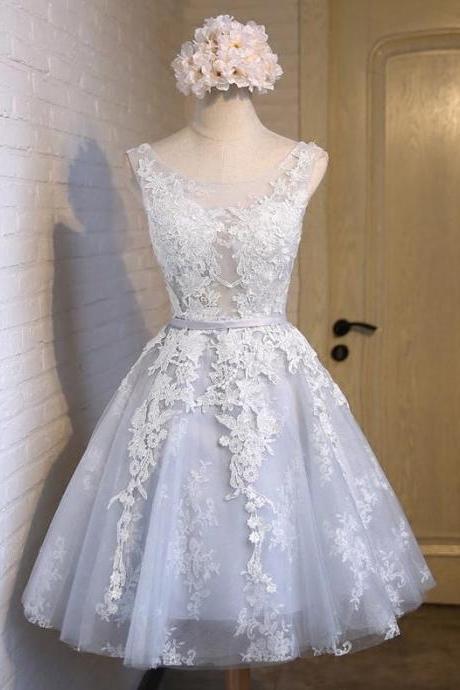 Sleeveless prom dress little lace mini dress homecoming dress,custom made
