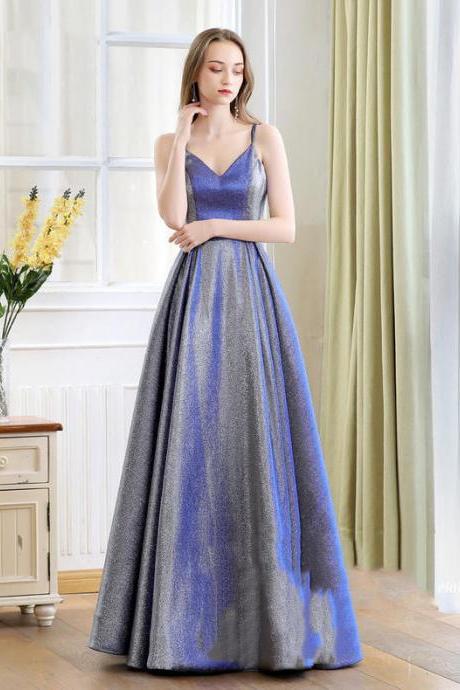Spaghetti Straps Evening Dress Elegant Prom Dress Sequins Party Dress Fashion,custom Made