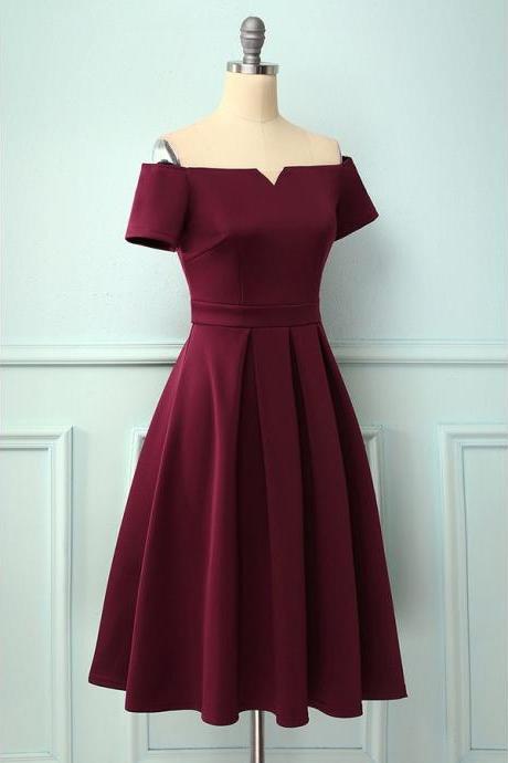The Vintage Dress ,cocktail Dress,off Shoulder Homecoming Dress