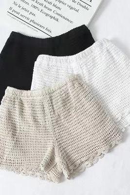 Lace shorts for girls, wearing leggings outside in summer, large-size breathable, lightproof safety pants, thin pants in three parts,Under $20
